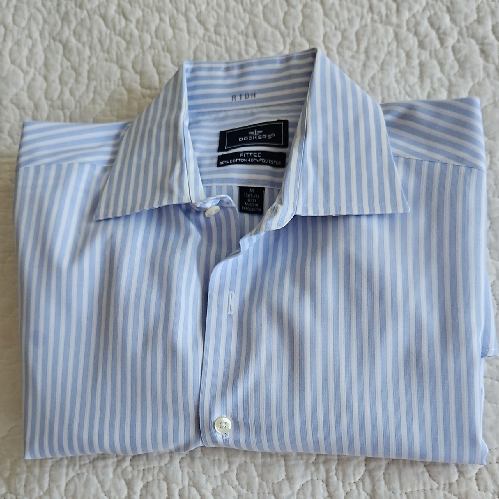 Vintage Dockers Men's Fitted Button-down Shirt Medium